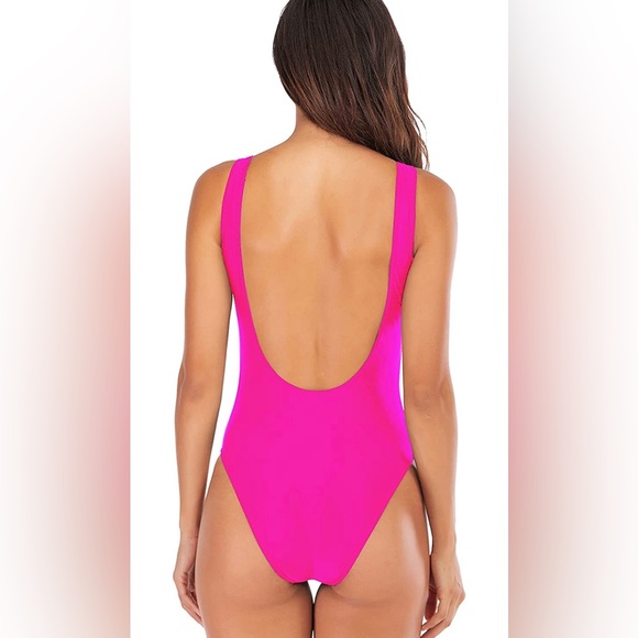 NEW Women's High Cut Low Back One Piece Swimsuit - Picture 2 of 7